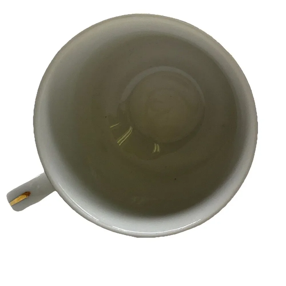 LOT OF 12 - Allegro Fine China Of Japan Green‎ White Gold Trim Tea Cups
